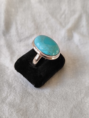 Schöner Silberring mit großem Türkis 925 Silber Ring Gr. 60 - Bild 11 von 11