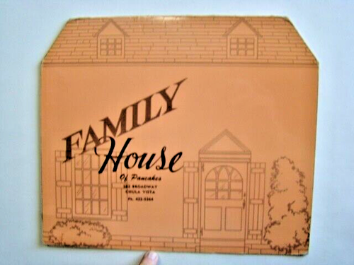 Vintage Family House of Pancakes Restaurant Menu 562 Broadway Chula Vista CA