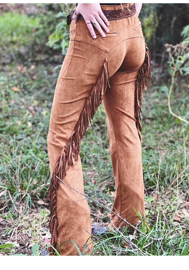 Double D.Ranch Brown Wild West Fringe Pant Women’s Size 4 NWT