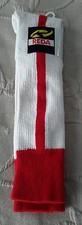 Vintage REDA Sports Athletic Soccer Socks Youth 6-8 1/2 White w/ Red Stripes NOS