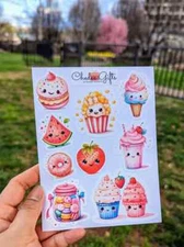 Cute Kawaii Food Sticker Sheet, Kawaii Food, Kawaii Sweets, 02