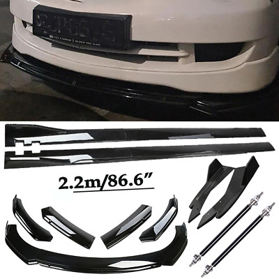 For Mitsubish Front Bumper Lip Splitter Spoiler Side Skirts Strut Rods Body Kits