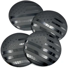 1 Set American Flag Wheel Center Cap Decals Emblems Sticker 65mm 2.55" Patriotic