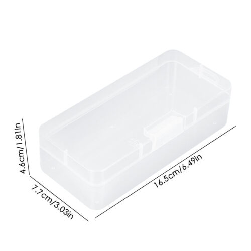 Mini Storage Container Clear Rectangular Organizer Box With Flap Lid Storage Box - Picture 3 of 14