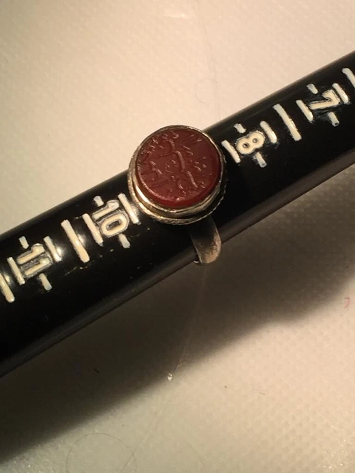 Anéis de prata esterlina antigos de pedra natural ágata feitos à mão para homens e mulheres  - Imagem 2 de 4