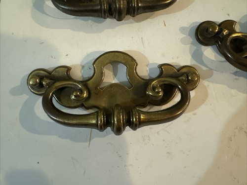 Chippendale Brass Vintage Door Pulls 5 total - Picture 5 of 5