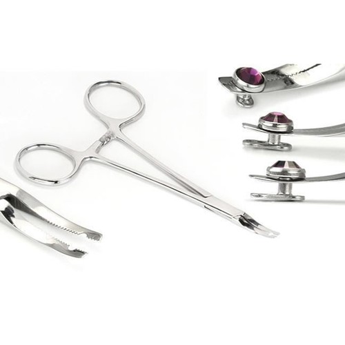 Surface Anchor 5.5" 1.2mm hole Thin Micro Dermal Steel Forceps Piercing Tool - Picture 6 of 6