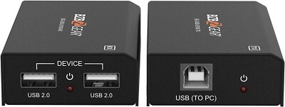 BZBGEAR 2-Port USB 2.0 Extender Over Cat5e/6/7 Cable up to 330ft BG-USB-LR100