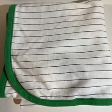 Carters Blanket Swaddle Jersey Knit Stretchy Blue White Green Trim .