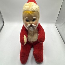 Santa Baby Plush Knickerbocker Vintage 1950's Made in Japan Rubber face Rare