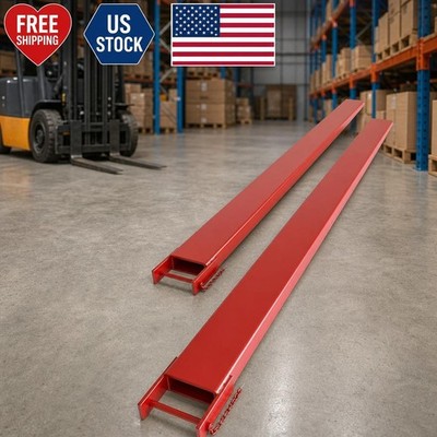 96 Inch Forklift Pallet Extensions, 5500 LBS Capacity Fork Extensions 5.3 Inch