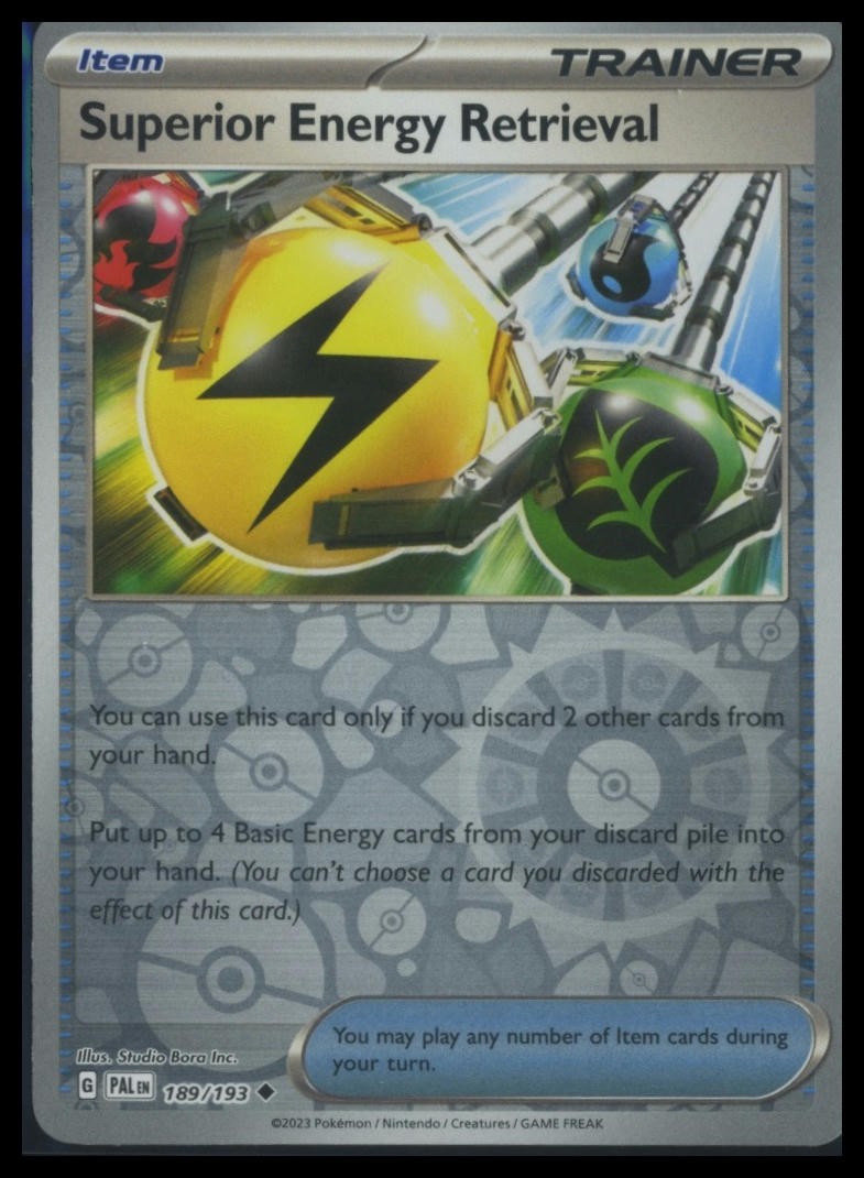 REVERSE HOLO Pokemon SV02: Paldea Evolved #189/193 Superior Energy Retrieval