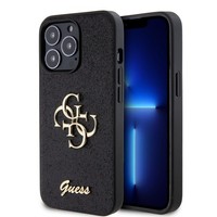 Guess HüLle FüR Iphone 13 Pro / 13 Schwarz Hardcase Glitter Script Big 4G