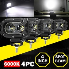 4inch 6000lm Led Work Pod Light Bar Spot Truck Offroad 4wd Driving Fog Light 4pc