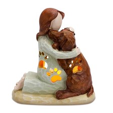 Angel Dog Figurine Hand Painted Resin Sculpture Home Decor Pet Loss Sympathy