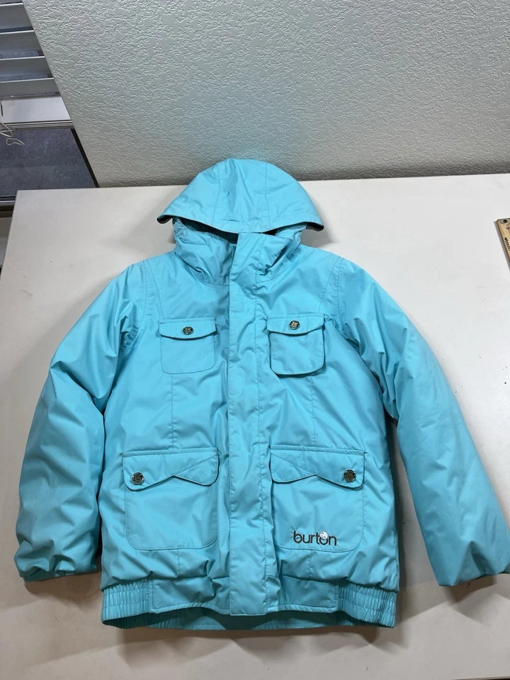 Azul Burton Dryride Cremallera Capucha Esquí Snowboard Chaqueta Niñas Jóvenes XL 14/16 Foto 2 de 4