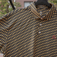 Rhoback Mitten Polo Navy Michigan Print Yellow Performance, Easy Care M-3XL