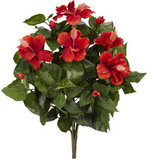 20  Hibiscus Set of 4 Artificial Plant, Red