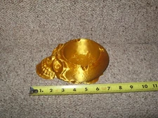 VERY COOL NEW SKULL  Ash Tray and or Coaster GOLD COLOR APPROX 7" X 5" X  2.25