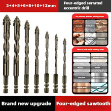 7pcs Carbide Glass Tile Drill Bit Set With Box Ceramic Marble Concrete - NEW