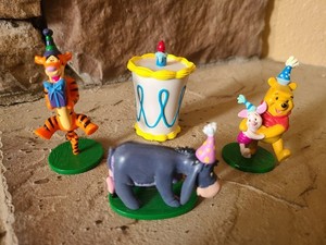 1st Birthday Cake Toppers Lot of 4 Winnie The Pooh Tigger Cake Decorations