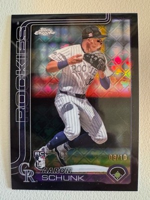 2025 Topps Chrome Logofractor Aaron Schunk RC Black Refractor /10 #238