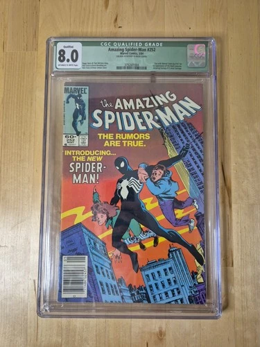 Amazing Spider-Man #252 Newsstand 1st Black Suit CGC 8.0 Off White - White Pages