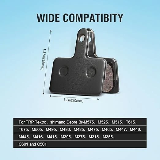 4 pares de pastillas de freno, resina y semimetálicas para freno de bicicleta de montaña compatibles con Foto 4 de 4