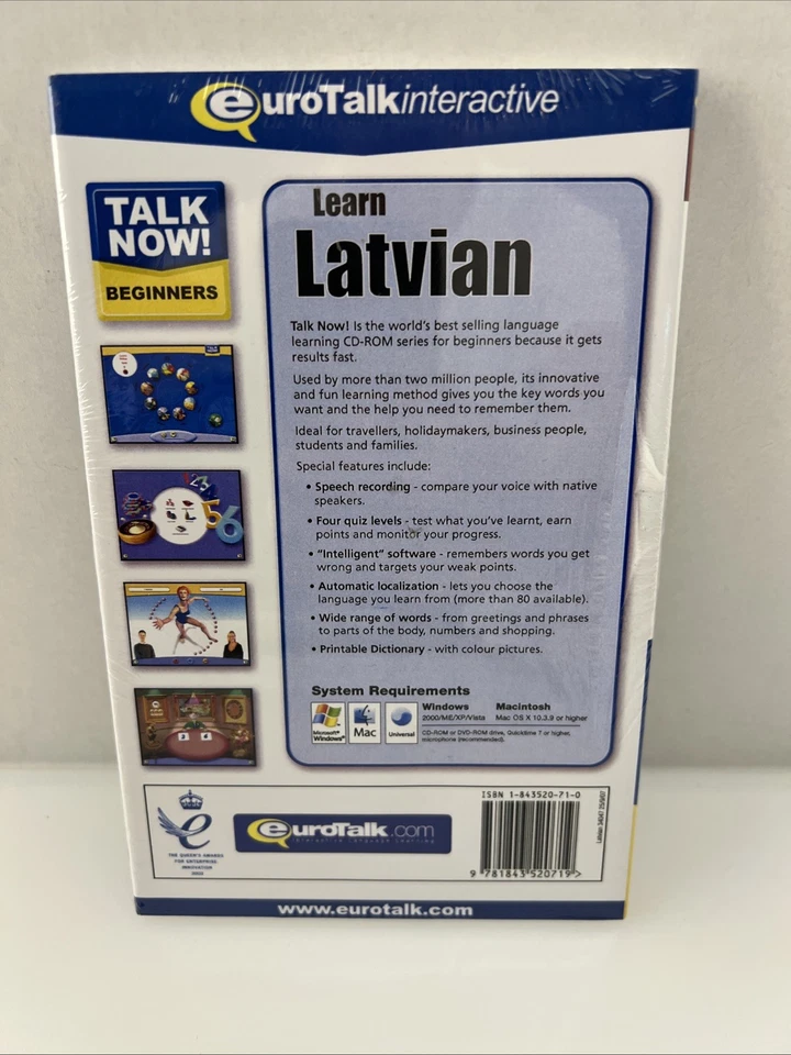 Talk Now! Learn Latvian EuroTalk Interactive CD-ROM NEW SEALED Windows Or Mac - Image 2 of 4