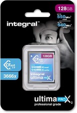 Integral 128GB CFast 2.0 Card 550MB/s High Speed Camera Memory Card INCFA
