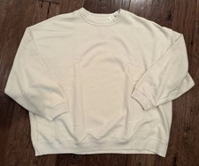 NWT AERIE TRES CHIC Chenille Sweatshirt NATURAL Oversized Fit SIZE XXL