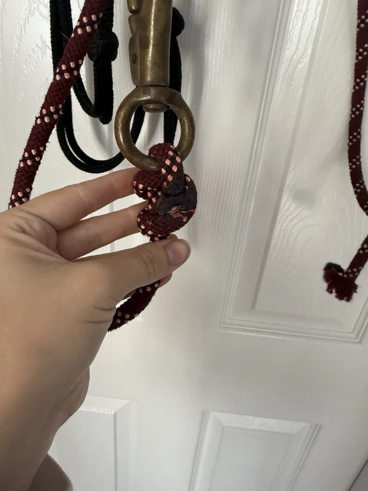 Soporte de cuerda de caballo de nailon y cuerda de plomo tamaño completo rosa Foto 2 de 3