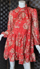 ✨ MaisonTara Red Long Sleeve Babydoll Mini Dress Size 4 Womens Dress