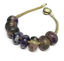8 Pcs. AAA Natural Purple Fluorite Gemstone 5mm Big Hole Large Hole Beads 14x8mm