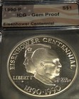 1990-P Eisenhower Centennial Commemorative Silver Dollar $1 ICG Gem Proof — photo 3