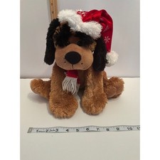 Rare vintage Christmas puppy dog 14" plush stuffed animal toy