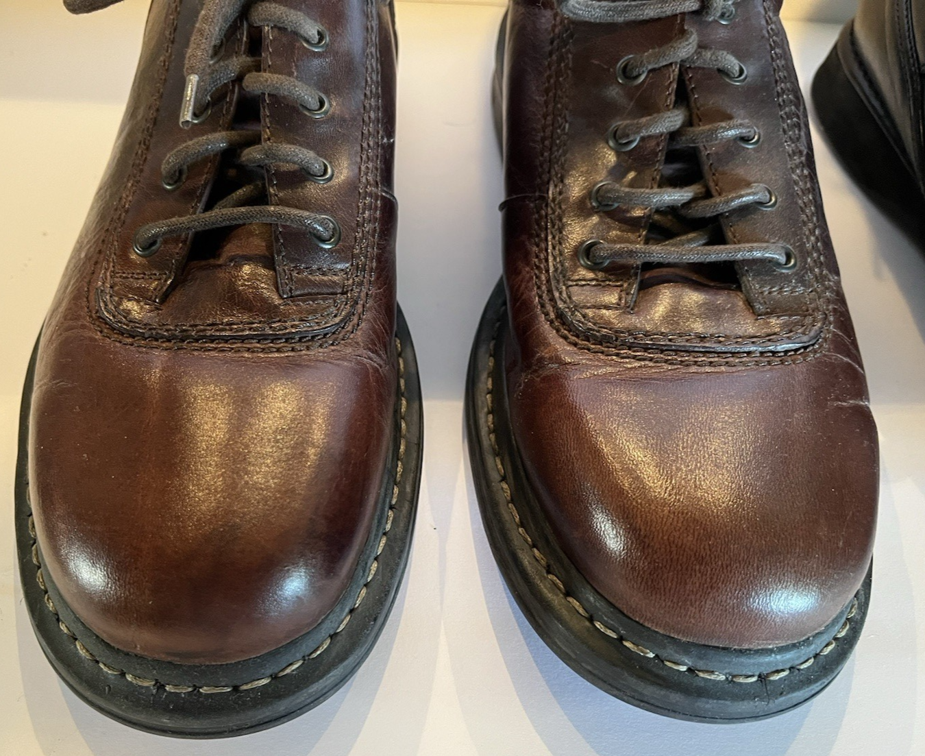 Lotto 3 paia scarpe Oxford uomo pelle Johnson Murphy & Rockport marrone e nero 9 5M