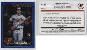 2024 Topps Update Debut Blue Holo Foilboard /999 Heston Kjerstad #US86 Rookie RC