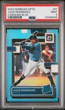 2022 Donruss Optic Carolina Blue Prizm#  /50 - Julio Rodriguez #97 PSA 9 (RC)