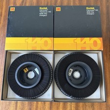 Lot Of 2 Kodak Carousel Transvue 140 Projector Black Slide Tray Original Box
