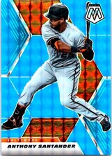 2021 Panini Mosaic #82 Anthony Santander Blue Fluorescent #/15