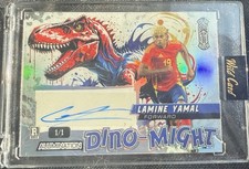 Lamine Yamal True 1 of 1 Auto Wild Card with Dino Color Match Barcelona