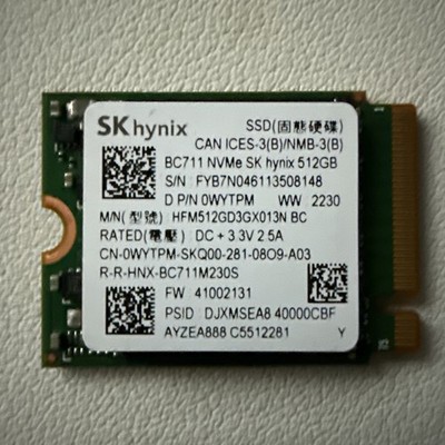 512GB SK Hynix BC711 M.2 PCIe Gen3.0 x4 NVMe 2230 SSD 30mm Solid State Drive