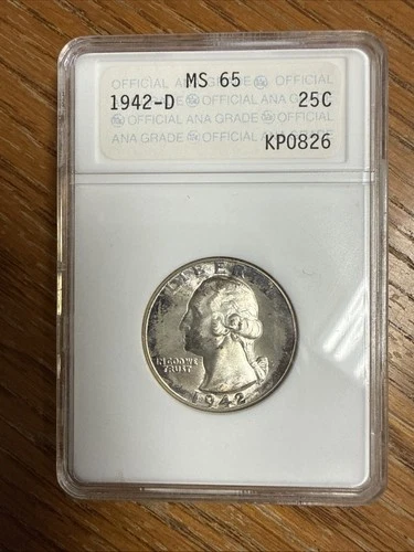 1942-D 25C Washington Silver Quarter ANA MS 65