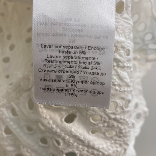 Part Two Women XS Tunic Blouse Top White Woven 3/4 Sleeve Embroidered Pullover - Picture 9 of 12