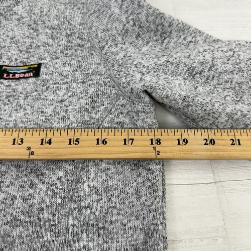 LL Bean Sweater Fleece Hoodie Women's Small Grey Full Zip Hooded Knit Jacket - Picture 11 of 12