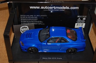 NISSAN SKYLINE R34 Z TUNE BAYSIDE BLUE  AUTOART 77354 / 1:18  SUPERB!! in box