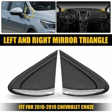 Front RH View LH Mirror Corner Trim Cover Cap Black for Chevrolet Cruze 2016-19