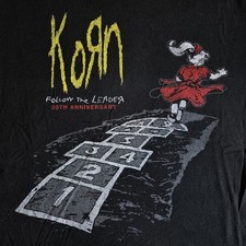 Korn Follow the Leader Rock Band Official Music Merch Black Med Graphic T-Shirt
