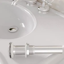 Chrome Pop-up Drain without Overflow w/Mounting Ring Renovators Supply